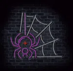 dekoracja LED pająk na imprezę Halloween