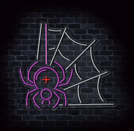 dekoracja LED pająk na imprezę Halloween