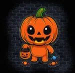 dekoracja LED dynia postać na Halloween