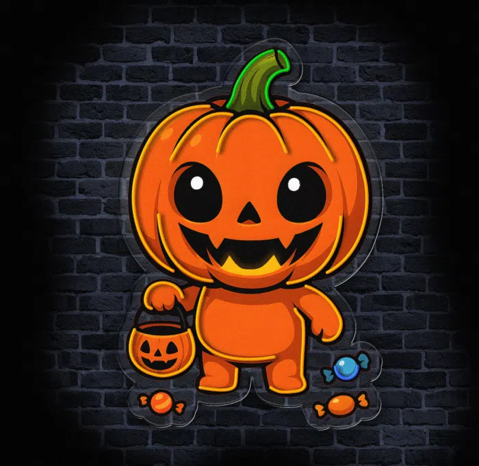 dekoracja LED dynia postać na Halloween