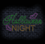 neon na ścianę Halloween Night do restauracji i barów