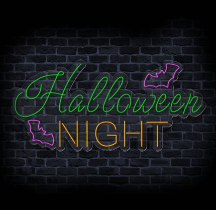 neon na ścianę Halloween Night do restauracji i barów