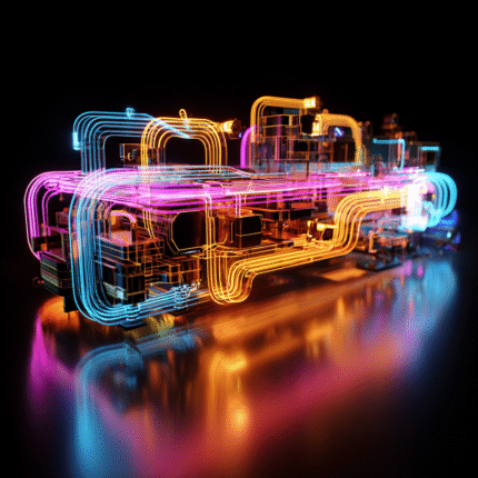 Neonowe akcesoria do reklam LED – kolorowa ilustracja