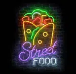 Neon na ścianę Street Food – reklama LED