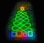 Neon LED choinka świąteczna na ścianę – dekoracja bożonarodzeniowa