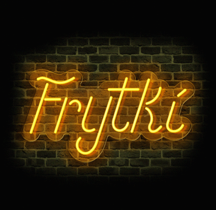 neon LED Frytki – żółty neon reklamowy