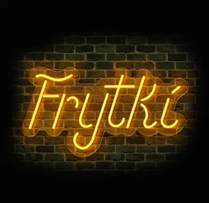 neon na ścianę frytki neon reklamowy LED