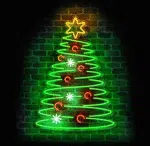 Kolorowy neon LED choinka świąteczna – dekoracja na ścianę