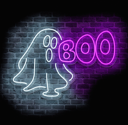 Neon LED Boo – dekoracja na Halloween