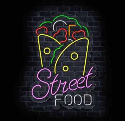 Neon LED Street Food – dekoracja gastronomiczna