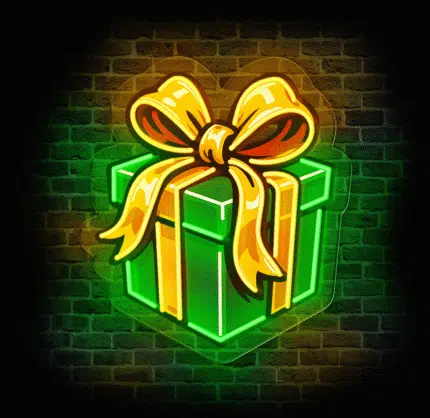 neon prezent świąteczny LED na ścianę