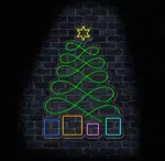 Świąteczny neon LED w witrynie sklepowej