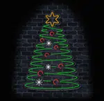 Świąteczny neon LED w witrynie sklepowej – dekoracja na Boże Narodzenie