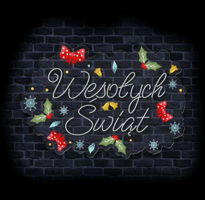 Neon LED „Wesołych Świąt” 🎄 – wyjątkowa dekoracja świąteczna na ścianę - obrazek 2