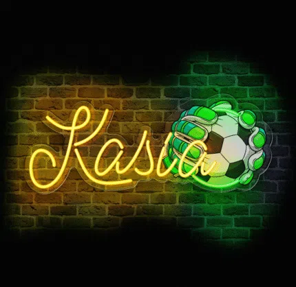 Neon piłkarski z imieniem ⚽ – personalizowany neon LED