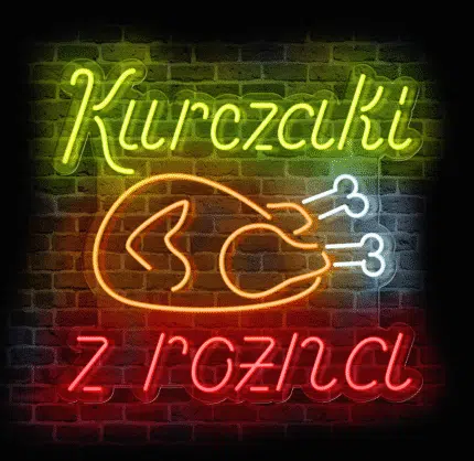 neon reklamowy Kurczaki z rożna LED na ścianę