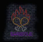 neon LED Barbeque do gastronomii