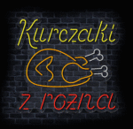 neon LED do gastronomii Kurczaki z rożna