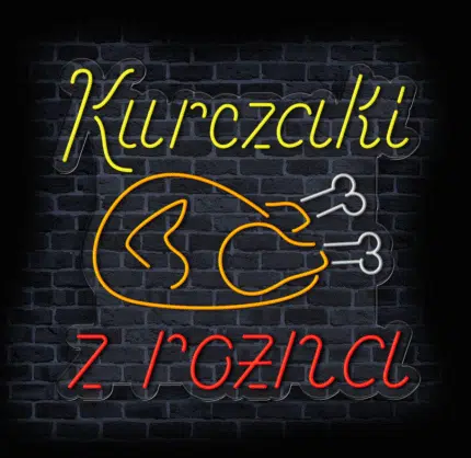 neon LED do gastronomii Kurczaki z rożna