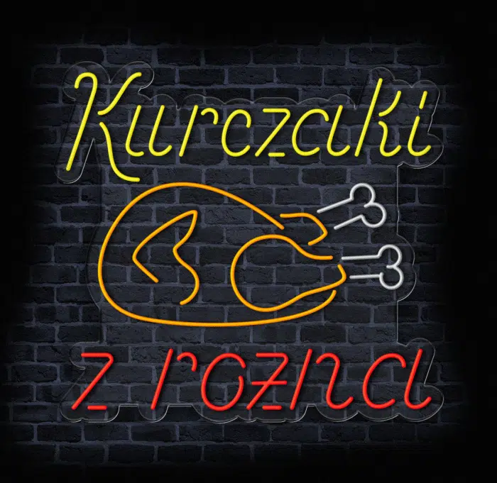 neon LED do gastronomii Kurczaki z rożna