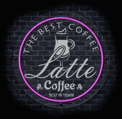 neon Latte LED okrągły 35 cm