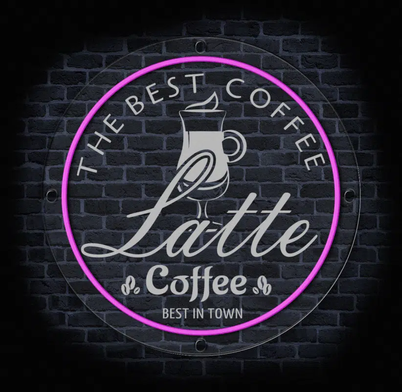 neon Latte LED okrągły 35 cm