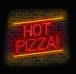 neon Hot Pizza LED na ścianę