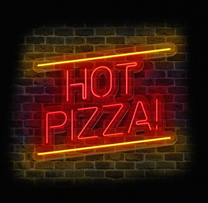 neon Hot Pizza LED na ścianę