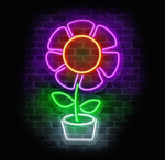 neon na ścianę kwiat LED dekoracja świetlna