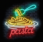 neon reklamowy pasta led 40x40 cm do restauracji