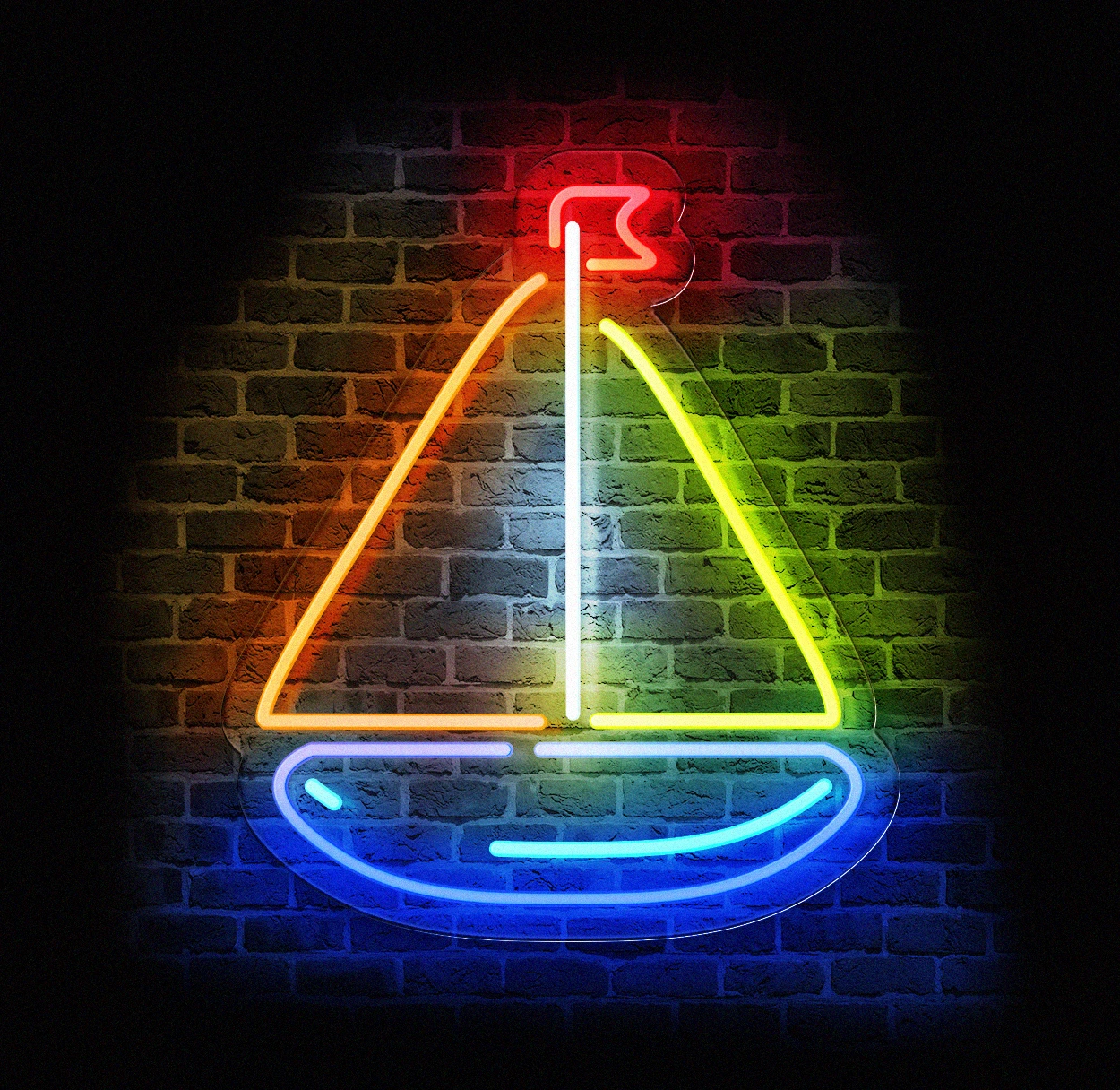 Neon żeglarski LED Neon żaglówka LED jako dekoracja w stylistyce marynistycznej