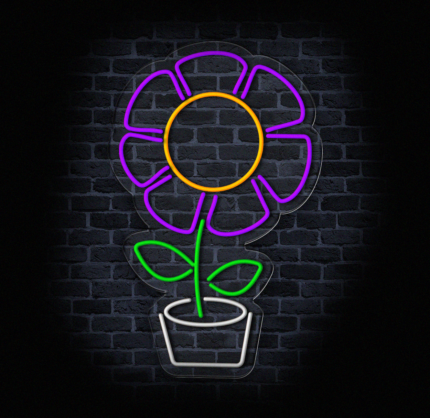 neon dekoracyjny LED kwiat do wnętrz