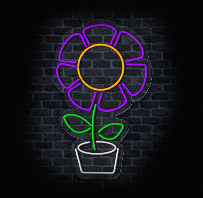 neon dekoracyjny LED kwiat do wnętrz