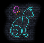 neon LED z kotem dekoracyjny