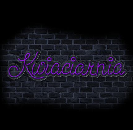 Szyld Neonowy do Kwiaciarni – Dekoracja Sklepu z Kwiatami, Fioletowy LED