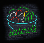 neon zewnętrzny salads led do lokalu gastronomicznego