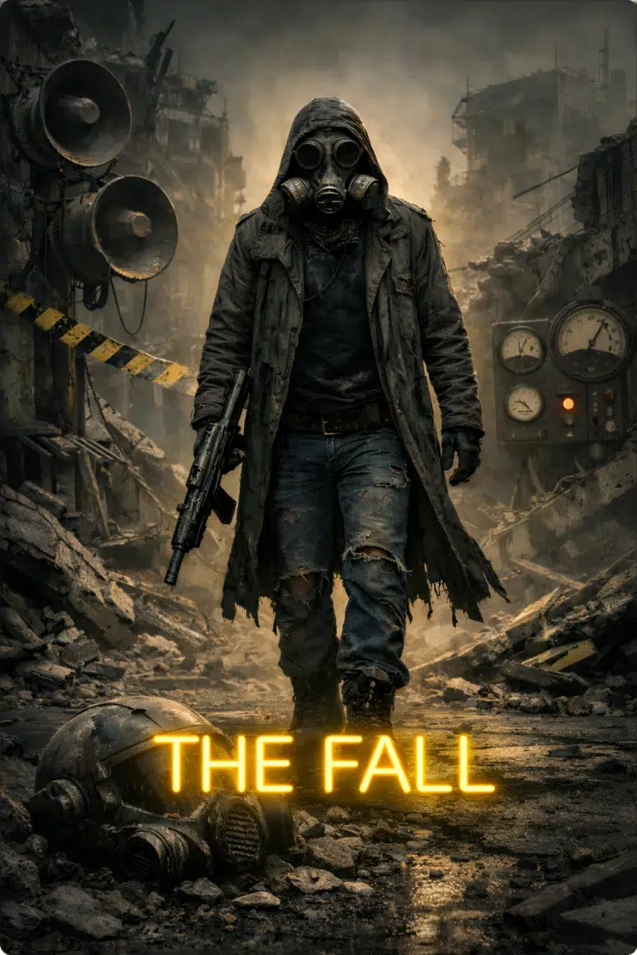 neon LED THE FALL dekoracja postapokaliptyczna