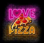 neon Love Pizza LED na ścianę do pizzerii