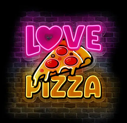 neon Love Pizza LED na ścianę do pizzerii