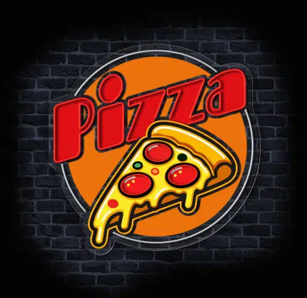 neon LED pizza z napisem Pizza