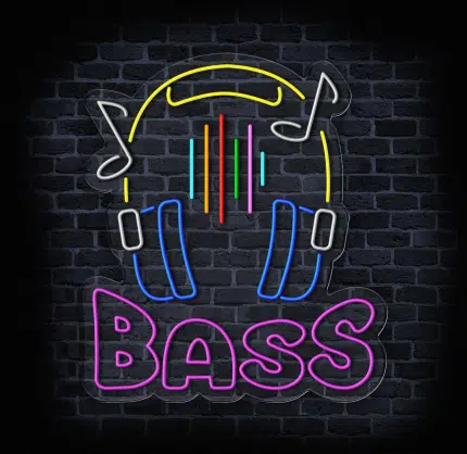 neon muzyczny BASS LED na ścianę z kolorowym equalizerem