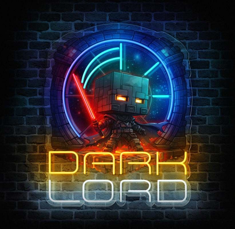 neon na ścianę dark lord LED gamingowy