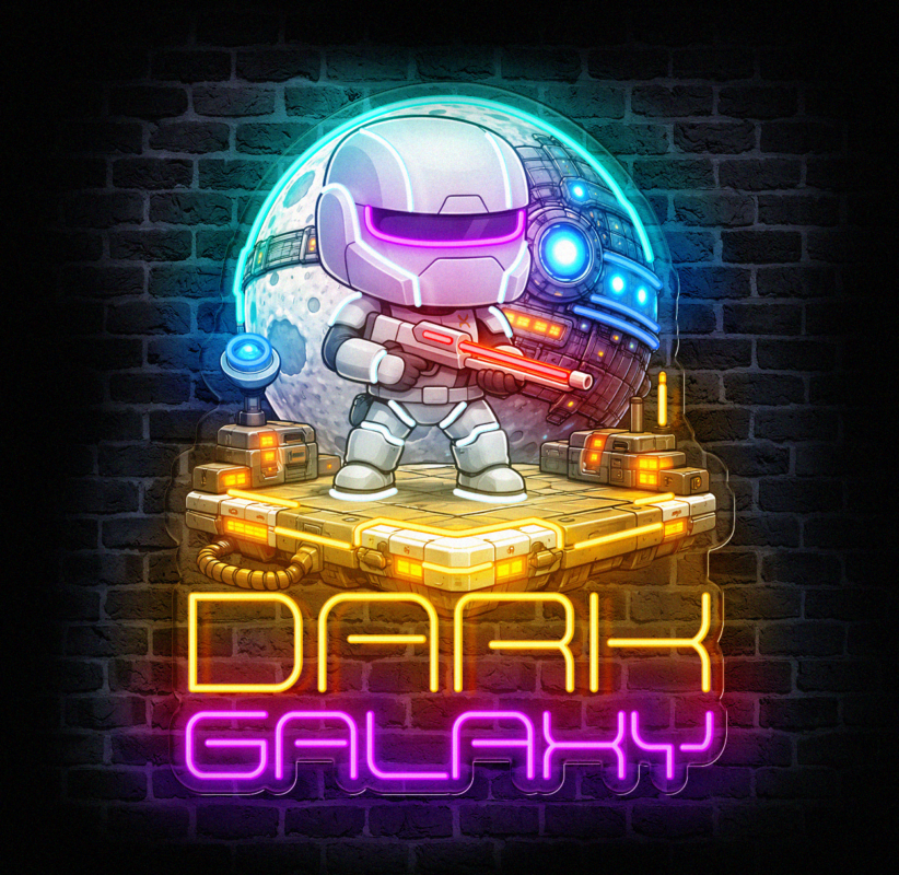 neon na ścianę dark galaxy LED gaming