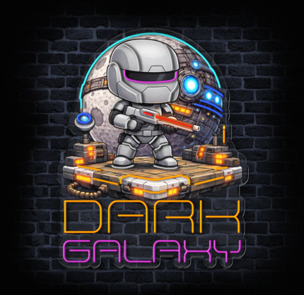 neon kosmiczny LED dark galaxy gaming room