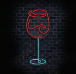 Neon LED kieliszek wina do baru i winiarni — dekoracja ścienna CraftNeon
