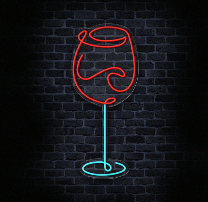 Neon LED kieliszek wina do baru i winiarni — dekoracja ścienna CraftNeon