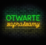Neon Otwarte Zapraszamy LED zielony żółty CraftNeon szyld dla lokalu