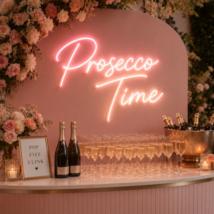 neon Prosecco Time 80x60 cm na wesele