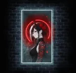 neon LED na plexi Akuma Rose mroczna demonica 60x35 cm
