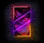 Neon anime z dziewczyną 60 × 35 cm z grafiką LED